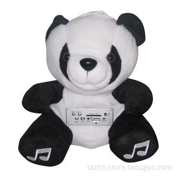 Portable Panda Plush Speaker, Supports SD/MMC Cards, Can Play Music from USB Flash Drives